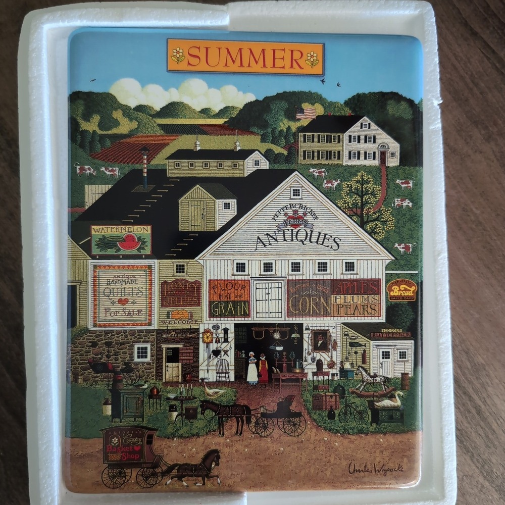 Bradford Exchange Charles Wysocki Best of Times Clock 4 Seasonal Tiles Christmas - Picture 4 of 13